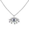 Colar Feminino de Prata de Lei S925 Transfronteiriço Criativo Olhos Azuis Altos Estilo Europeu e Americano Corrente da Clavícula Colar da Série Olho do Diabo
