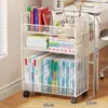 Estante de Almacenamiento Debajo del Escritorio con Ruedas, Carrito Pequeño Estante de Almacenamiento, Estante de Almacenamiento Multicapa para Artículos de Oficina, Móvil