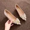 3383-7 Cor Champagne Vestido de Noiva Principal Sapatos de Noiva Salto Alto de Cristal Sapatos Internos para Aumentar Altura Femininos Confortáveis Sapatos para Madrinhas de Casamento
