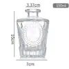 Botella Transparente para Aromaterapia Amazon Botella Vacía Adorno de Vidrio Tallado Vintage Botella para Uso en el Hogar Difusor de Varillas sin Llama