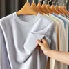 Suéter de hombre de punto con cuello redondo y manga corta, no de lana, transfronterizo, suéter de manga corta transfronterizo, camiseta básica de manga corta, camiseta de punto