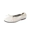 Zapatos de ballet retro poco profundos estilo francés para mujer, zapatos de abuela de suela blanda con lazo de verano, zapatos planos tipo rollo de huevo
