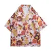 Camisa floral retro de estilo Hong Kong 12V, manga corta, estilo tailandés hawaiano, ideal para hombres y mujeres.