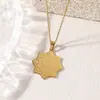 Collar Popular Transfronterizo de Acero Inoxidable para Hombre Colgante de Runa de Estrella de Ocho Puntas Collar de Acero al Titanio para Mujer Cadena de Suéter Joyería que No se Desvanece