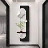Vaso Decorativo Pintado de Entrada Borboleta Plantio Verde Sala de Estar de Alto Nível Corredor Corredor Pintura Mural Preto e Branco Cinza Hidropônico Pintura Suspensa
