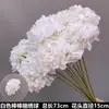 Decoración Blanca Floral para Salón de Bodas Flores de Seda Rosa Hortensia Peonía Banquete Arreglo de Salón Arreglo Floral Guía de Camino Palma Blanca