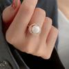 Anillo de Perla de Agua Dulce Guan Yu con Diamantes Completos, Diseño Hueco, Joyería Estilo Japonés y Coreano, Accesorio de Regalo para Mujeres S1071065