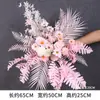 Arreglo floral de piso para boda, decoración de fila de flores rosas, flores de boda, flores artificiales, decoración de pasillo, ambientación, arte floral de escenario T