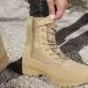 Botas de Combate de Caña Alta, Botas Nuevas para Entrenamiento al Aire Libre, Suela de Goma Antideslizante y Resistente al Desgaste Botas de Senderismo, Botas de Senderismo para Desierto, Zapatos Militares de Entrenamiento
