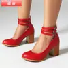 2026 Zapatos de Mujer Mary Jane Retro de Tacón Grueso y Alto 40-48 Primavera y Otoño Nuevo Estilo Tacones Altos con Hebilla de Una Correa