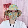Chapéu de Proteção Solar com Máscara Integrada, Chapéu Grande de Colheita de Chá, Chapéu de Sol para Trabalho ao Ar Livre, Chapéu de Sol de Verão com Cobertura Facial para Proteção UV