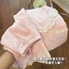 Pijama de Estilo Primavera y Otoño para Mujer, Conjunto de Dos Piezas de Pantalón Corto de Algodón Nube para Verano, Estilo Delgado Simple Estilo Princesa Ropa de Casa