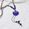 Colar de contas de cerâmica colorida Moda Retro Novo Estilo Chinês Personalidade Colar Longo Camada Dupla Colar Colar Avançado Atacado