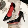 34-44 talla extra hueco lateral fondo rojo tacones altos para mujer 41-42 cama tacón de aguja sexy punta fina zapatos falsos para mujer 43