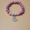 Pulsera Glaseada de Piel de Rana Rosa Flor de Cerezo Cuentas Sueltas Estilo Palacio Pulsera de Porcelana Gris Fragante Pulsera con Cuentas para Mujer Joyería Dulce Fabricante Mayorista