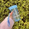 Mini Copo de Água, Fofo, Compacto, Conveniente, à Prova de Vazamentos e Resistente a Quedas, Copo de Chá Simples de Plástico, Copo com Corda para Estudantes Homens e Mulheres