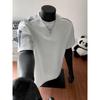 Camiseta Americana High Street Desconstruída de Manga Curta para Homens, Camiseta Americana Tendência de Verão com Gola Redonda e Design Único, Camisa de Manga Meia-Manga Nicho para Casais