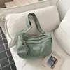 2026 Nova Bolsa de Ombro ins Japonesa Veludo Estudante Aula Deslocamento Versátil Grande Capacidade Transversal Bolsa de Mão