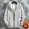 Sudadera Gruesa con Forro de Polar para Hombre y Mujer, Cuello Alto Casual, Chaqueta Cardigan de Manga Larga con Cremallera, Top Holgado para Hombres que Trabajan en Sitios de Construcción