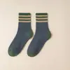 Nuevos Calcetines de Otoño e Invierno para Hombres y Mujeres Calcetines Gruesos Cálidos con Forro de Felpa Japonés calcetines de toalla de piso de tres rayas de rizo calcetines de tubo medio