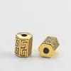 Aleación Plata de Xizang Cuentas de Cubo Plegadas Cuentas Plegadas con Agujero Grande Pulsera DIY Llavero Pulsera de Correa de Cuero con Cuentas