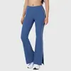 Calça Esportiva Yoga Dc Cor Contrastante Cintura Média-Alta Justa Secagem Rápida Calça Fitness Roupa Externa Feminina Corrida Treinamento Pilates