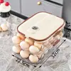 Caja de Almacenamiento de Huevos de Tres Capas, Nueva Caja de Conservación para Refrigerador de Cocina, Bandeja de Huevos Transparente Grande Multicapa, Caja de Huevos Tipo Cajón