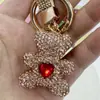 Chaveiro de Urso de Argila Macia Atacado do Fabricante com Diamantes, Pingente Fofo Personalizado para Bolsa, Chaveiro de Carro, Acessórios Coloridos