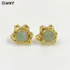 Ehp102 Sol Pequeño Girasol Piedras Preciosas de Colores Gancho para Pendientes Opcional Chapado en Oro de 18K Accesorios
