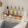 Prateleira de Armazenamento para Temperos de Cozinha para Uso Doméstico, Organizador de Temperos de Múltiplas Camadas para Bancada, Rack de Exibição para Óleo, Sal, Molho e Vinagre