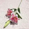 Flor artificial de lirio para perfume de 3 piezas, tacto realista impreso en 3D, adecuada para decoración del hogar, textiles del hogar y decoración de bodas