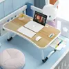 Escritorio de Computadora Plegable, Mesa Plegable para Ventana, Escritorio para Estudiante Junto a la Cama en Dormitorio, Móvil para Recámara, Antideslizante, Portavasos, Plegable