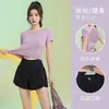 Conjunto Profissional Feminino de Manga Curta de Secagem Rápida para Corridas Matinais, Maratona, Treinamento Aeróbico, Novo Estilo de Verão, Roupas Fitness Emagrecedoras