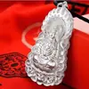 Mercadorias genuínas Colar Pingente Guanyin Banhado a Cobre e Prata Pingente Buda Banhado a Prata Guanyin Chama Masculino Segurança Outlet de Fábrica