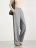 Pantalones de Lana para Mujer Otoño e Invierno, Forro Polar, Corte Navaja, Cintura Alta, Caída Suelta, Engrosados, Versión Estrecha, Pantalones de Arroz Glutinoso, Pierna Recta, Pantalones Banana Sueltos