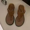 Chinelos de Salto Anabela Estilo Francês Jx para Mulheres, Uso ao Ar Livre, Sandálias de Encaixe com Tira de Dedo para Aumentar a Altura para a Praia