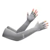 Luvas de Ciclismo com Proteção Solar de Novo Estilo para Mulheres, Longas de Verão Antiderrapantes, Mangas de Seda Gelada Anti-UV, Luvas de Meio Dedo com Tela Sensível ao Toque