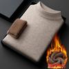 Suéter para hombres jóvenes y de mediana edad de terciopelo Angola nuevo de cuello redondo y manga larga para hombre corte slim casual moderno guapo