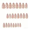 Puntas de uñas estilo francés con lunares a contraste, forma almendrada, temperamento extranjero, pegatinas de uñas de comercio exterior adecuadas para el arte de uñas de jóvenes