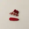 Grampo de Cabelo Vermelho com Atmosfera de Ano Novo 2026, Grampo Requintado para Franja Lateral, Elegante Grampo Bico de Pato Pequeno Estilo Chanel, Acessório de Cabelo Grampo Bb
