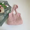 Bolso Tote de Punto Hueco de Gran Capacidad Estilo Nuevo, Bolso de Playa Casual de Moda y con Estilo, Bolso de Hombro Artístico Estilo Bosque