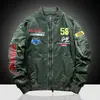 Nueva chaqueta de vuelo estilo americano para hombre, chaqueta de béisbol bordada, chaqueta casual moderna holgada de otoño e invierno