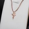 Nuevos accesorios de bricolaje coreanos S925, collar con colgante pequeño de cuerno de alce de plata para mujer, cadena de clavícula de 7 a 12 perlas, soporte vacío 624