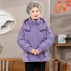 Chamarra de plumón para ancianas, corta, gruesa, para madres, ropa de invierno, algodón, atuendo para abuela de 70 años, estilo occidental, chamarra acolchada de algodón para ancianas