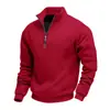 Sudadera deportiva informal de manga larga con media cremallera para hombre, estilo americano, con forro polar grueso, agradable para la piel y cálida, de Amazon transfronterizo