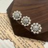 Botón de perla con incrustaciones de diamantes y huecos de metal, estilo Chanel, combina con todo, para camisa, cárdigan, suéter, manga, cuello, ropa, joyería, hebilla.