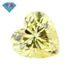 Huagang Gems Zircônia Amarela Ganso em Forma de Coração 9A Pedra Solta, Brincos e Colar de Zircônia Amarela Limão em Forma de Coração