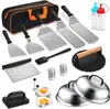 Amazon Transfronteiriço em estoque Conjunto de Ferramentas para Churrasco Churrasco ao Ar Livre Aço Inoxidável Ferramentas Espátula Teppanyaki Conjunto para Churrasco