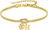 Pulsera de Acero Inoxidable Pulido con 26 Letras para Mujer Estilo Moderno Simple Europeo y Americano Transfronterizo Joyería Eterna