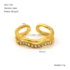 Diseño de Nicho Transfronterizo Estilo Europeo y Americano Anillo de Perlas de Alta Gama Francés Anillo Abierto de Diamantes de Lujo Ligero para Mujer Joyería